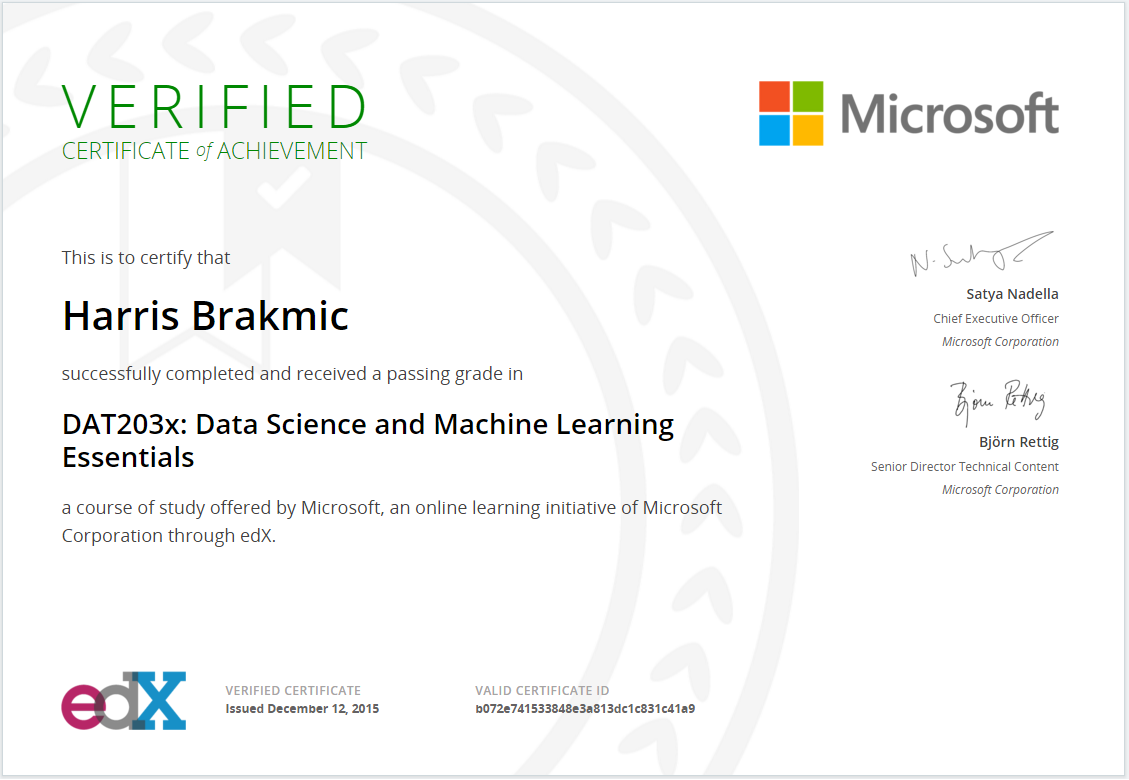 Machine learning with python hot sale edx